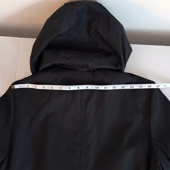 Createmo.us Black Trench Coat Double-Breasted Belted Coat Women’s Size Large L - Picture 9 of 16